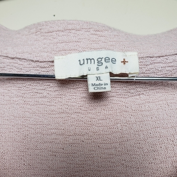 UMGEE Pink Blush Long Sleeve Crop Style Woven Blouse - Picture 4 of 5